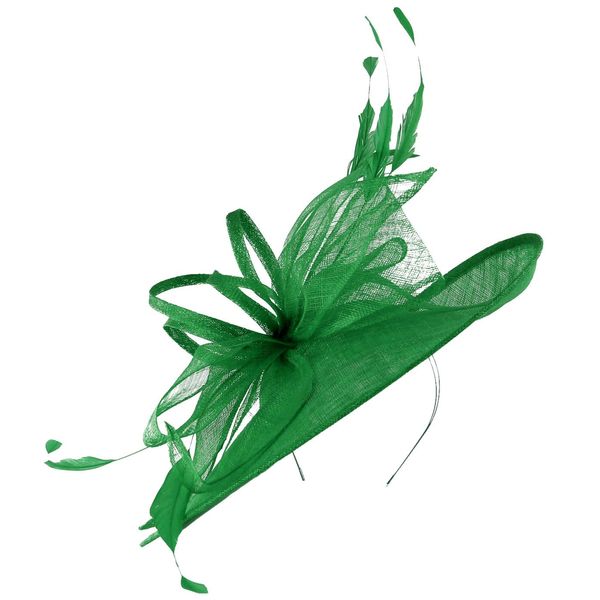 Max and Ellie Ascot Disc Headpiece in Emerald, size: One Size