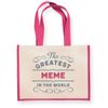 Meme Gift Bag Funny Present Keepsake Tote Shopping Bag (Fuchsia)