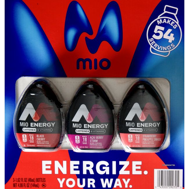 MiO Energy Black Cherry, Acai Berry Storm, Strawberry Pineapple Smash, 3 Pack