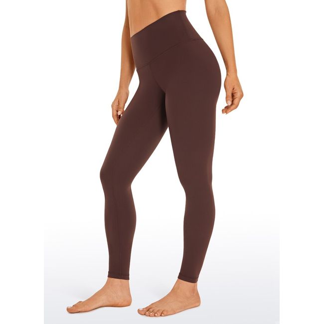 CRZ YOGA Women's Light-Fleece Workout Leggings 28 Inches - High Waisted  Warm Matte Brushed Tights Pants with Pockets