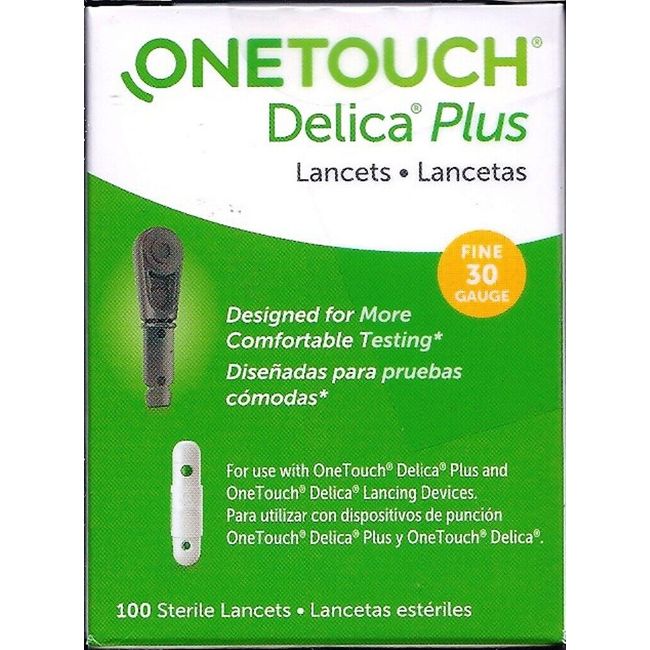 100 ONETOUCH DELICA PLUS FINE 30 GAUGE STERILE LANCETS  - EXP: 08/31/2027 - NEW