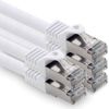 1.5m - white - 5 pieces CAT.7 computer Ethernet cable network cable (raw cable) patch cable S-FTP LSZH PIMF 10GB s RJ45 plug Cat6a