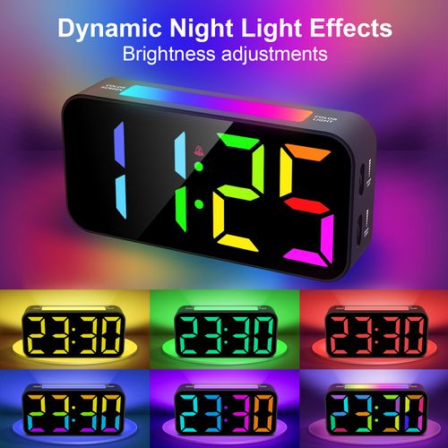 Topski Loud Alarm Clocks for Bedrooms Heavy Sleepers, Digital Clock with Night Light, Large Display, USB Charger, Dual Alarm, Snooze, Dimmable Alarm Clock for Kids Teens Boys Girls