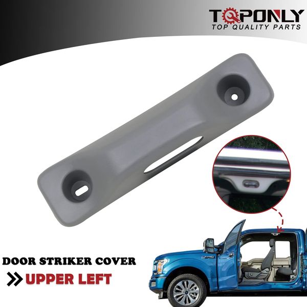 TQPONLY Headliner Roof Trim Upper Left Driver Side Door Striker Cover (Grey) Compatible with 2004-2008 Ford F150 Lincoln Mark LT