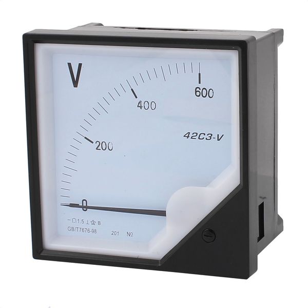 uxcell Analog Voltmeter, Panel Mount, DC 0-600V Measurement Range, Analog Meter, Meter Voltmeter