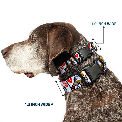 Buckle-Down 16-23" Queen Of Broken Hearts Plastic Clip Collar, Wide Medium