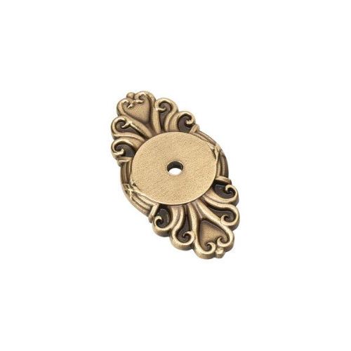 Emtek 86293US7 Ribbon & Reed Brass 2 1/2" Backplate for Knobs - French Antique