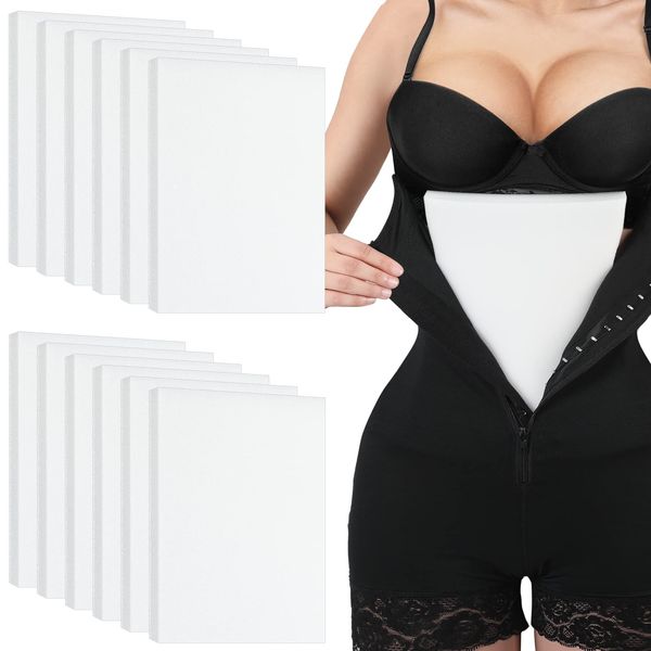 Sosation Lipo Foam Lipo Foam Pads Flattening Abdominal Foam Board Compression Garment After Liposuction Foam Boards for Lipo Recovery Supplies, 8 x 11 Inches, White (12 Pcs)