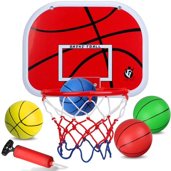 Indoor Mini Basketballkorb Basketball Hoop, kleine Bälle über Tür Small Board Hoop Spiel Set für Tür und Wandhalterung, Pool Basketball Reifen mit komplettem Zubehör Basketball Spielzeug Geschenke