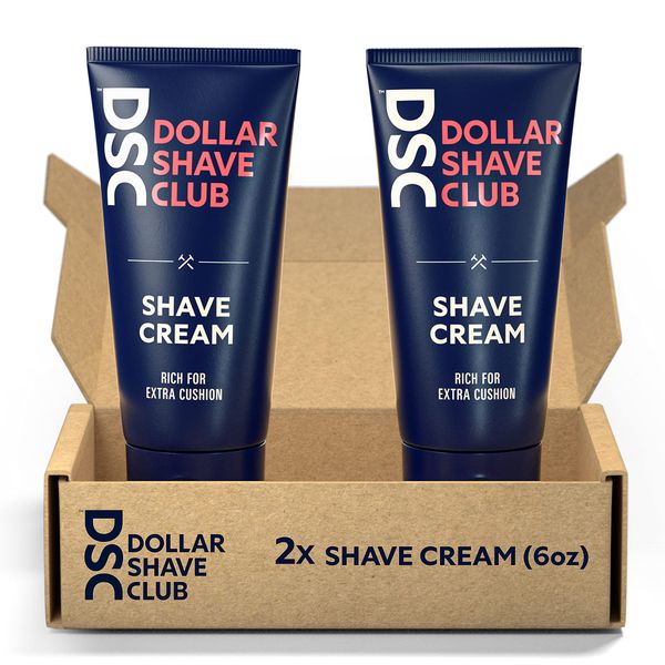 Dollar Shave Club, Shave Cream 2-Pack, Formulated with Aloe Leaf Juice, Macadamia & Coconut Oils, No Alcohol, Synthetic Dyes or Parabens, Extra Thick Pillowy Cushion with Mint Tingle