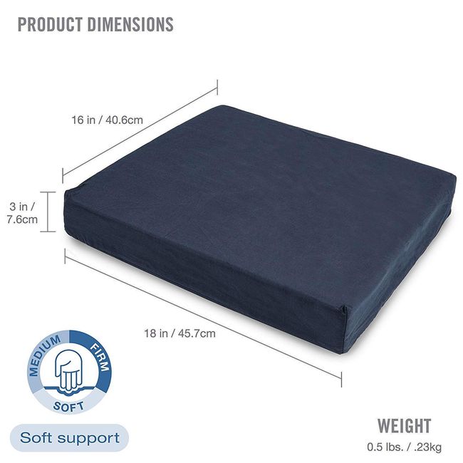 DMI Cushion for Office Chairs, Wheelchairs, FSA HSA Eligible, Scooters,  Kitchen or Car Seats for Support and Height while Reducing Stress on Back