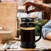 French Espresso Maker Squeeze Press 32oz Triple Filters 8 Coffee Tee Cups Maker