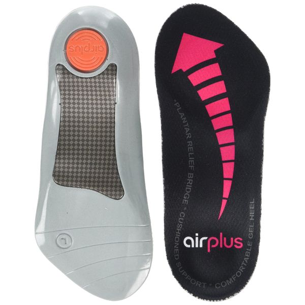 Airplus Women's Plantar Fascia Insole, Orthotic Insoles Arch Support, Superior Comfort & Stability, Clear, Medium