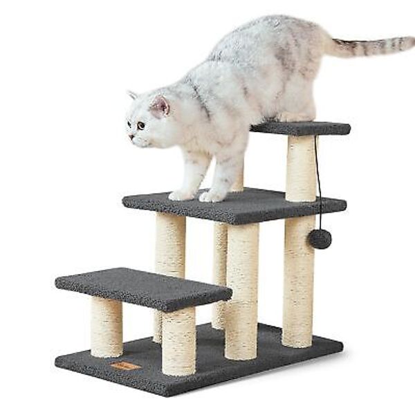 Pawque Dog Stairs & Cat Scratching Post Pet Steps for High Beds Couch, High-S...