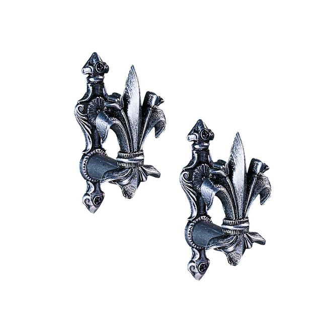 Design Toscano ME110 Fleur-De-Lis Sword Hanger (Set of 2),Pewter and Gold Finish