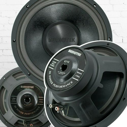 AUDIOTEK 2X K7 12 Inch 1200 Watt Car Audio Subwoofer w/ 4 Ohm Power 12 in. Sub - Feature Single Voice Coil, Thick Magnet, Design for Car, ATV, Van, High Performance Car Show