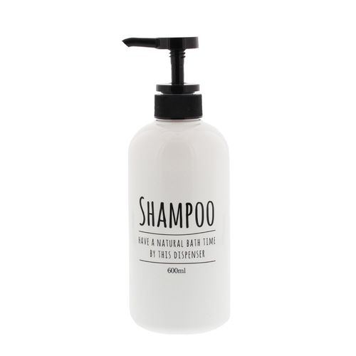 Living Dispenser Pump Bottle Round Shampoo White 600ml