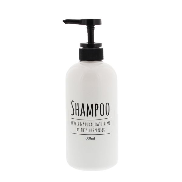 Living Dispenser Pump Bottle Round Shampoo White 600ml