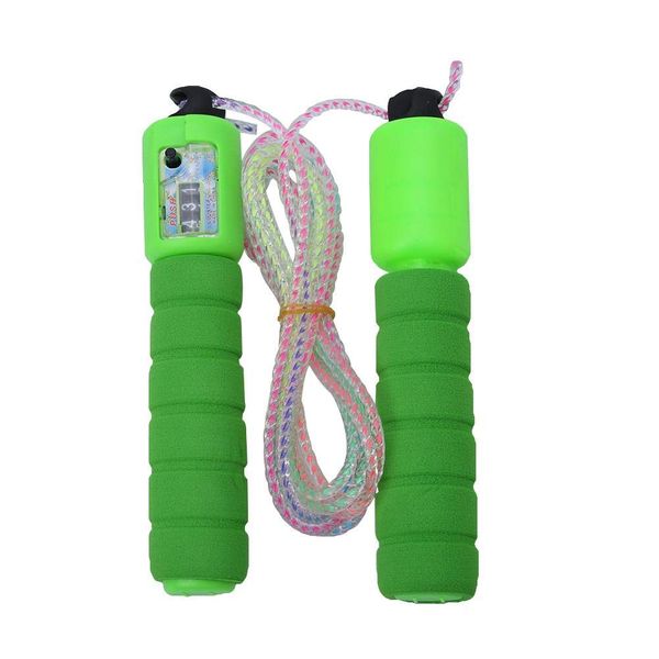 Jump Rope Jump Rope Adjustable Length with Count Counter 3 Colors 2.8m Lightweight Children's Sports Fitness Diet Muscle Training Men's and Women's Unisex Speed ​​Jump Print (Green), see details page