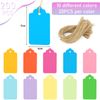 HAKACC 200PCS Colourful Gift Tags with String, Small Paper Tags Decorative Hanging Labels 10 Assorted Colours for Gift Box Wedding Name Tags
