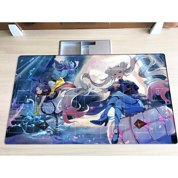 New Mlikemat Duel Playmat Marincess TCG CCG Trading Card Game Mat with Zones + Free Bag (ZD039-557-A-with Zones)