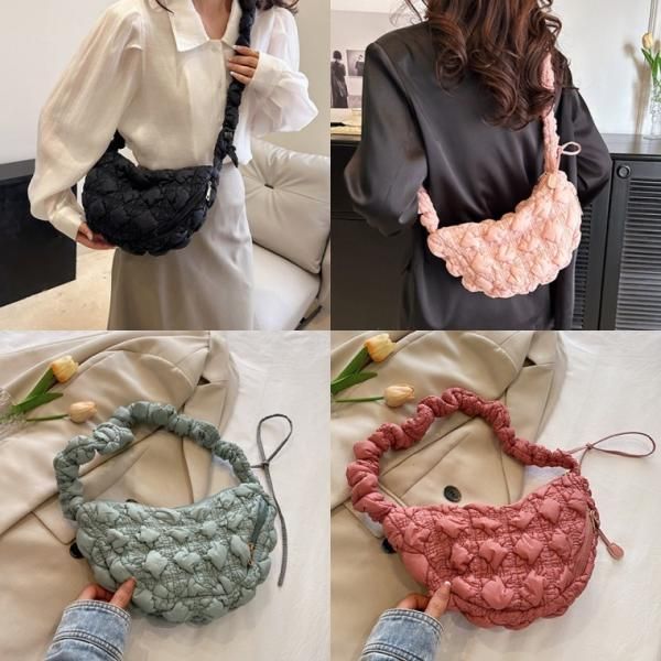 String Dia Embo Cross Shoulder Bag Strap Adjustable Bag Cloud Padding Eco Cloth Bag Fabric Lightweight Women