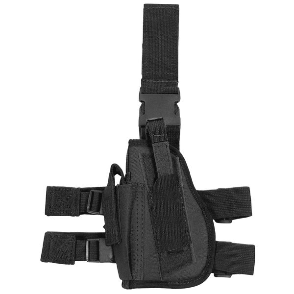 Tactical holster, black, leg- and beltfixing, left