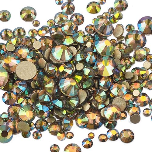 XIULI Color Rhinestone DIY Nail Decorate and Outfit High Light Filtering ss3-20 Approx. 1,440 Tablets (ss3-20 Mixed Size) (Ghosts Light)