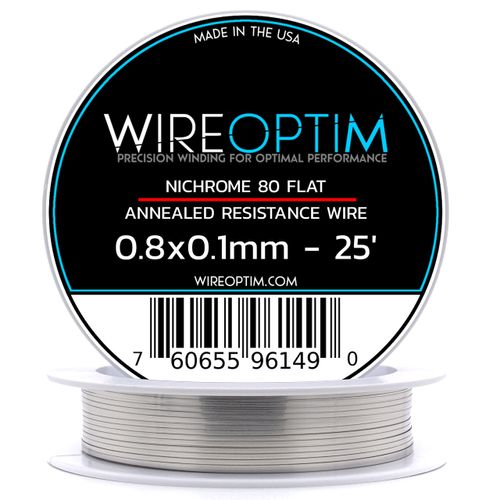 WIREOPTIM - 0.8mm x 0.1mm - Nichrome 80 Resistance Wire – 25 Feet