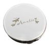 Auntie Round Compact Mirror And Pouch Butterfly Motif