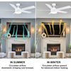 52 Inch White Ceiling Fan with Light and Remote Control.Noiseless,Dimmable,3Cct,