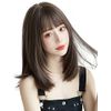 Wig, Medium Straight Natural Wig, Full Wig, Semi-Long Layer, Women's, Wig, Net Included, Ash Brown