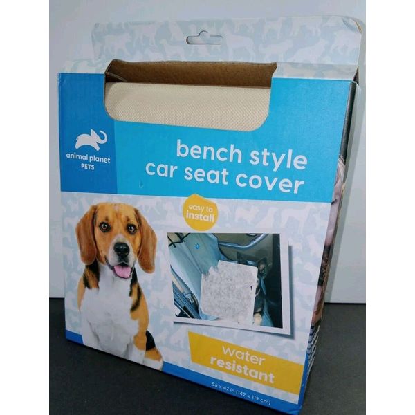Animal Planet Pet Car seat Cover Tan Bench Style Water Tear Resistant Headrest