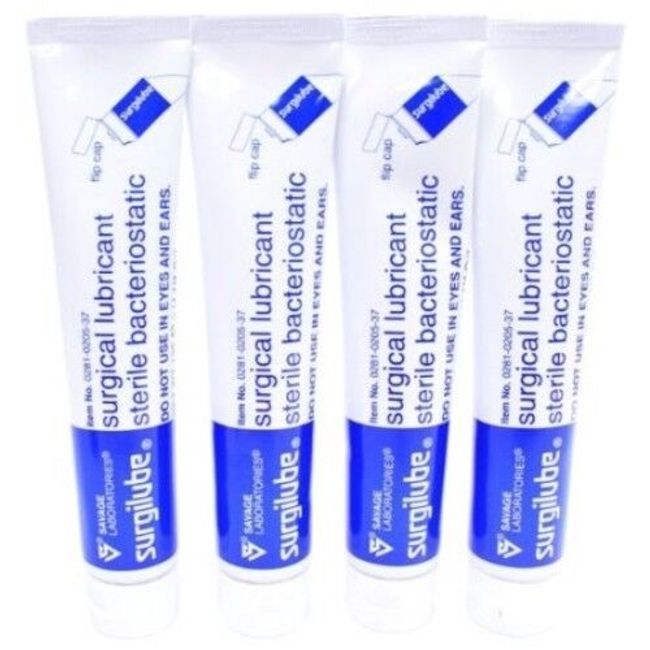 4 PACK Surgilube Lubricating Lube Jelly w/Flip Cap Top Sterile 4.25 oz Exp 08/25