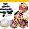 GOLRISEN Cosmetic Container,12pcs Plastic Travel Jars,with Black Screw Lids 15ml Sample Containers Pots Bottles and 6pcs Spatulas for DIY Travel Makeup Creams/Powder/Mineral Make Up Cosmetic