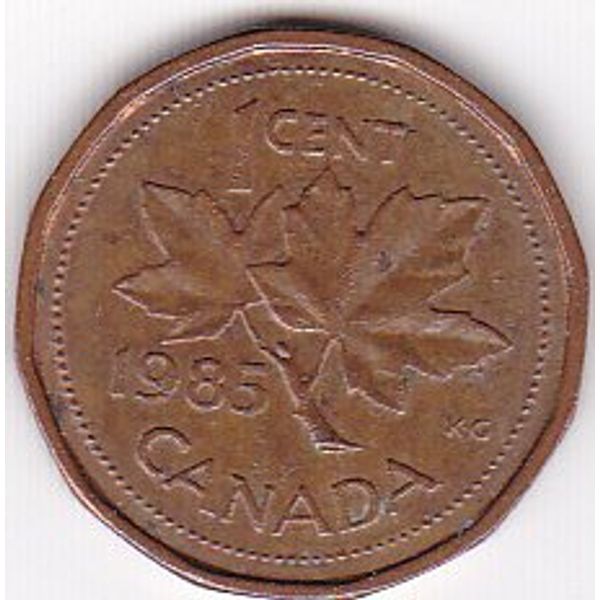 Royal Canadian Mint 1985 One Cent Canadian Maple Leaf Copper Coin