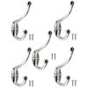 Fuxxer® 5 x Classic Coat Hooks, Towel Hooks, Clothes Hooks, Silver