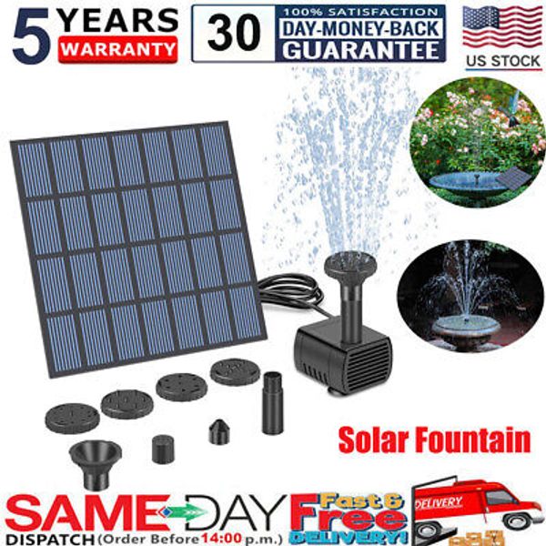 Solar Powered Fountain Submersible Floating Water Pump Bird Bath Solar Panel Kit