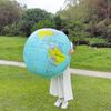 Keesoon-36 Inch Giant Geographic Globe, Inflatable Globe, PVC Educational Game World Map Globe, Diameter 90cm