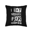 I EAT BURPEES FOR BREAKFAST Funny Workout Slogan Throw Pillow