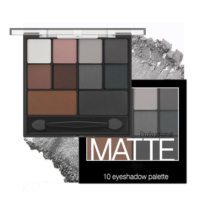 Smokey Eyeshadow Palette, Matte Eye Shadow Pallets for Women Long Lasting, Professional Highly Pigmented Black Eyeshadow Makeup Palette, Waterproof Eyeshadow With Dual-Ended Applicator Brush