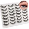 Newcally False Eyelashes Natural 3D Lashes Cat Eye Look Faux Mink Lashes Fluffy Strip 14 Pairs, Multipack