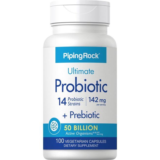 Probiotics With Prebiotics | 100 Vegetarian Capsules | Non-GMO | by Piping Rock