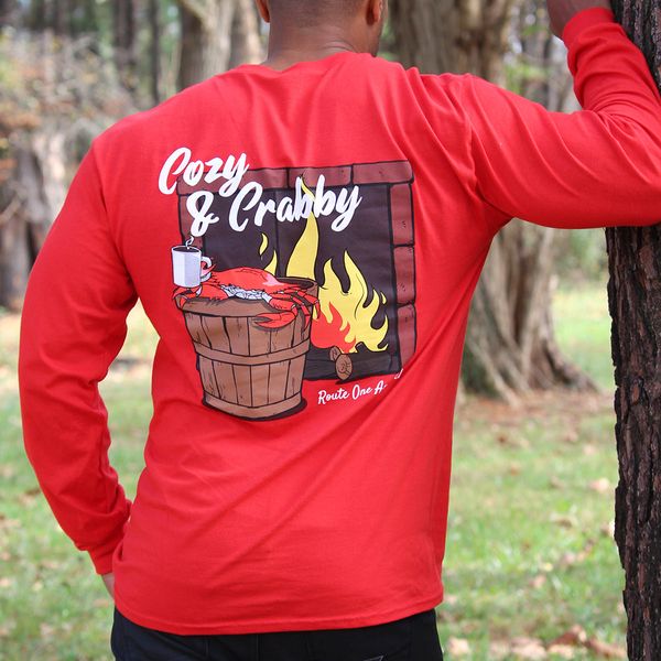 Cozy & Crabby (Red) / Long Sleeve Shirt - 2X-Large / Red