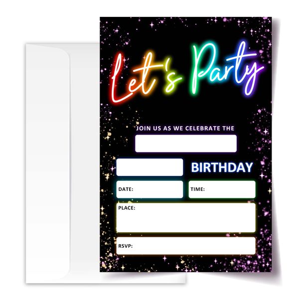 Let’s Celebrate Birthday, Birthday Invitations, Shining Around, Birthday Invitation Cards, Birthday Party Invitations, Party Supplies Decorations for Birthday (106)