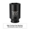 High-Torque 33mm 1/2" Drive Socket - Axle Nut Tool, Laser Marked for Visibility