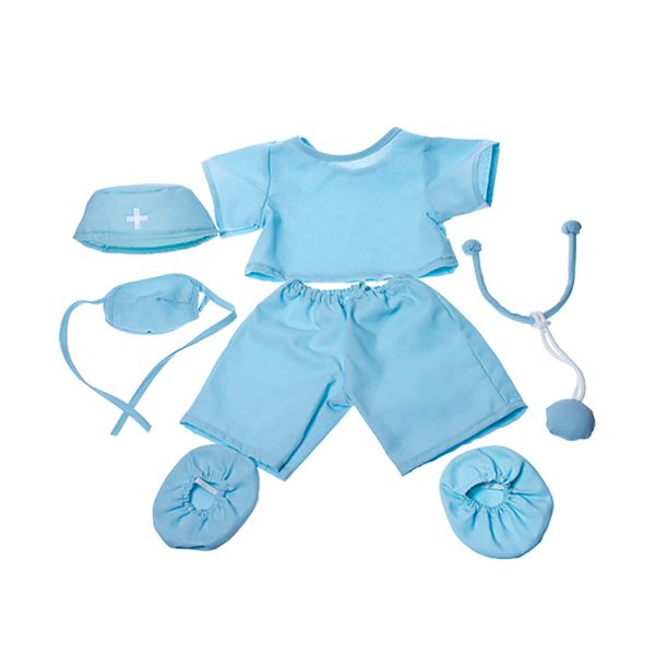 Doctor "Scrubs" Outfit Teddy Bear Clothes Fits Most 14" - 18" Build-A-Bear and Make Your Own Stuffed Animals