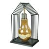 Essential Décor & Beyond LED Bulb Metal Lantern, Black