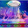 42IN Bluetooth Retractable Ceiling Fan with 7 Colors RGB/28W LED/Smart Remote US