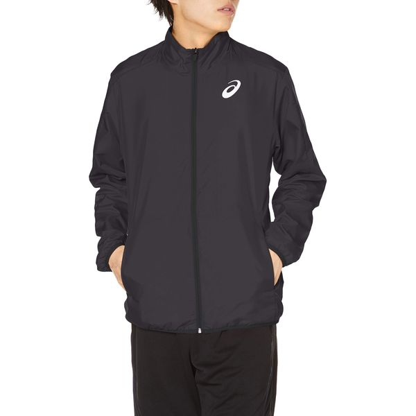 Asics 2091A165 Men's Track and Field Wear, Mesh Windbreaker Jacket, Fully Lined, Performance Black